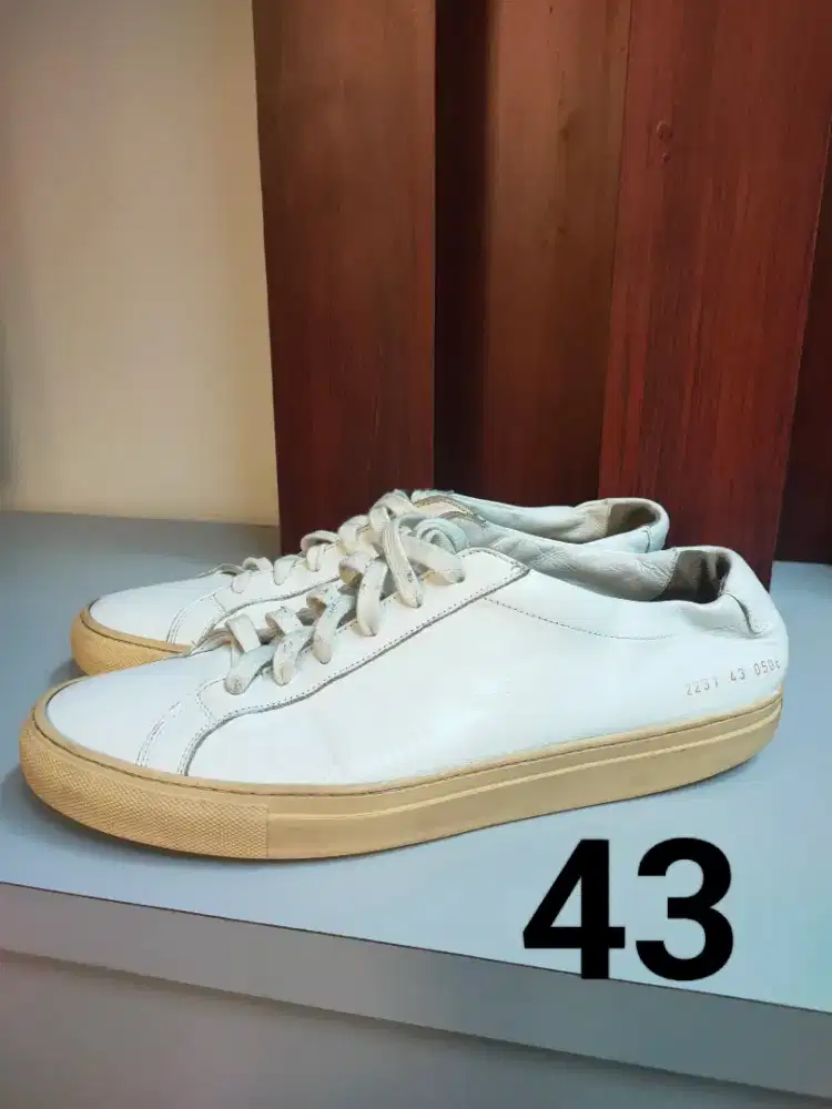 Sepatu Common Projects White Pearl UK 43 insol 275-280 Made in Italong