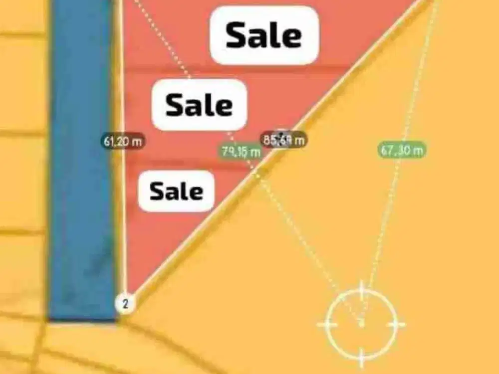 Tanah full view laut airport 1600 m2 idr 6 JT/m2