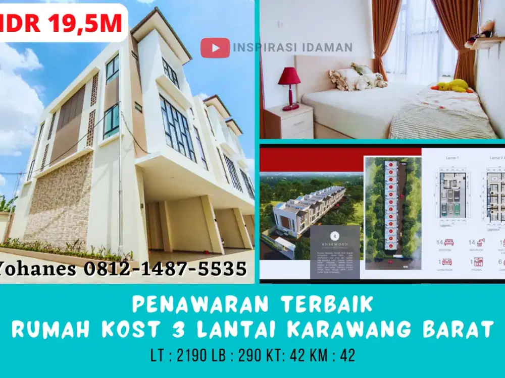 Rumah Kost Karawang Full Occupancy Omset 78jt Per Bln 3 Lantai
