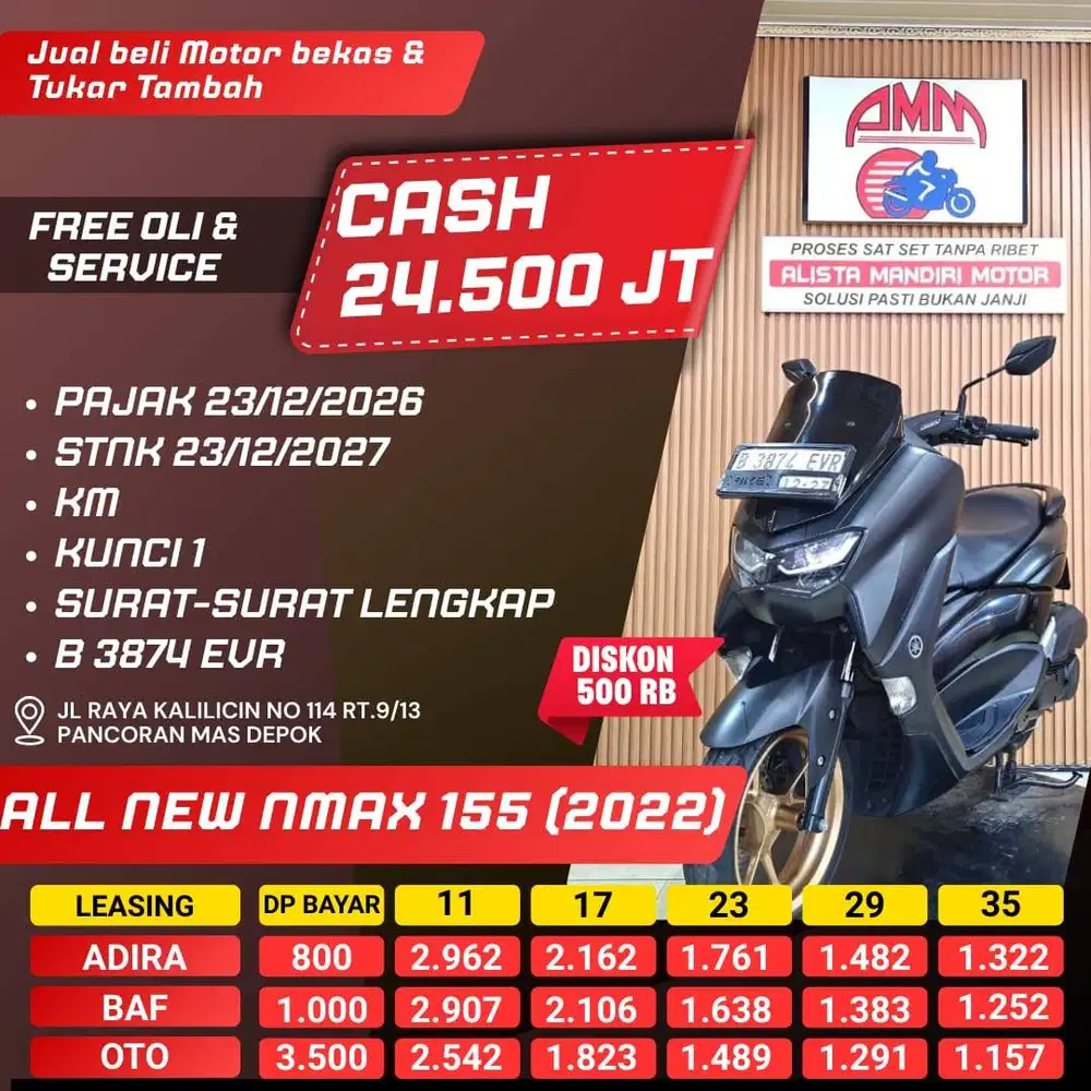 ALL NEW NMAX 2022 PAJAK HIDUP CASH KREDIVO INDODANA ALLOBANK ALISTA