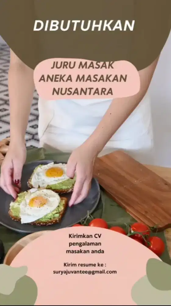 Dibutuhkan Juru masak aneka masakan nusantara