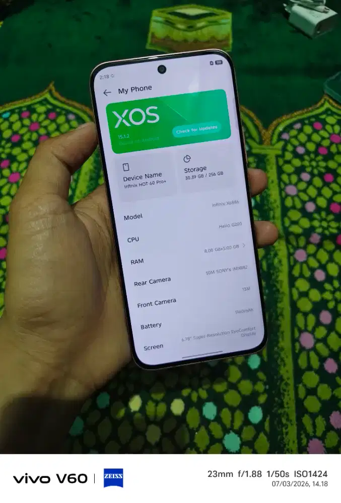 Infinix Hot 60 Pro+ 8+8/256GB HP Casan Ori ( Garansi Desember 2026 )
