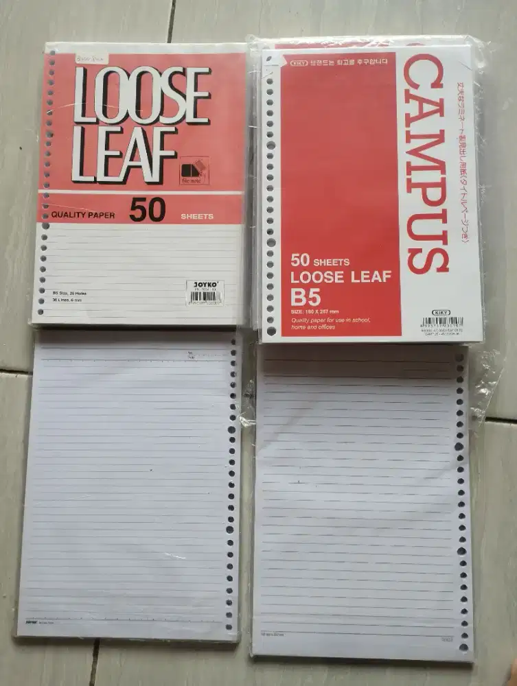 Kertas Loose Leaf Isi Binder diary