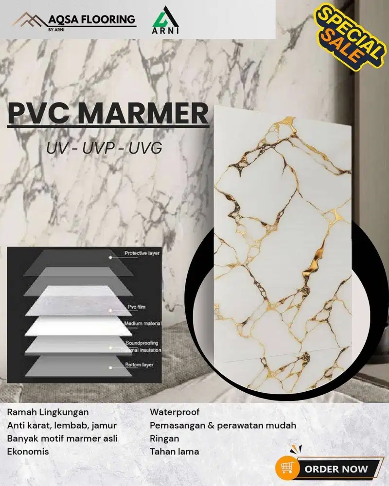 PVC Marmer Interior – Motif Marmer Elegan & Mudah Dipasang