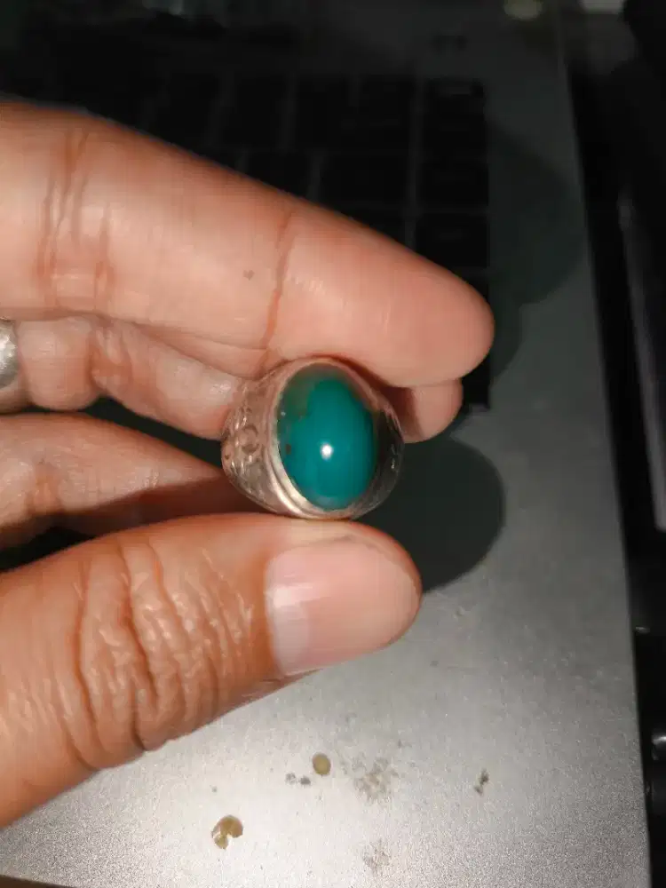 Cincin Bacan Coklat ngantor Ringan Perak