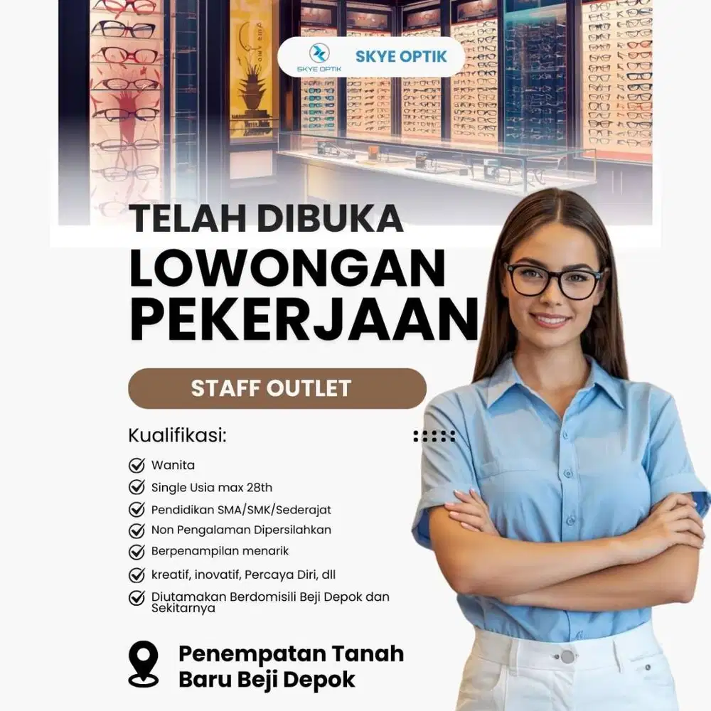 dicari staff Outlet (wanita) penempatan beji depok