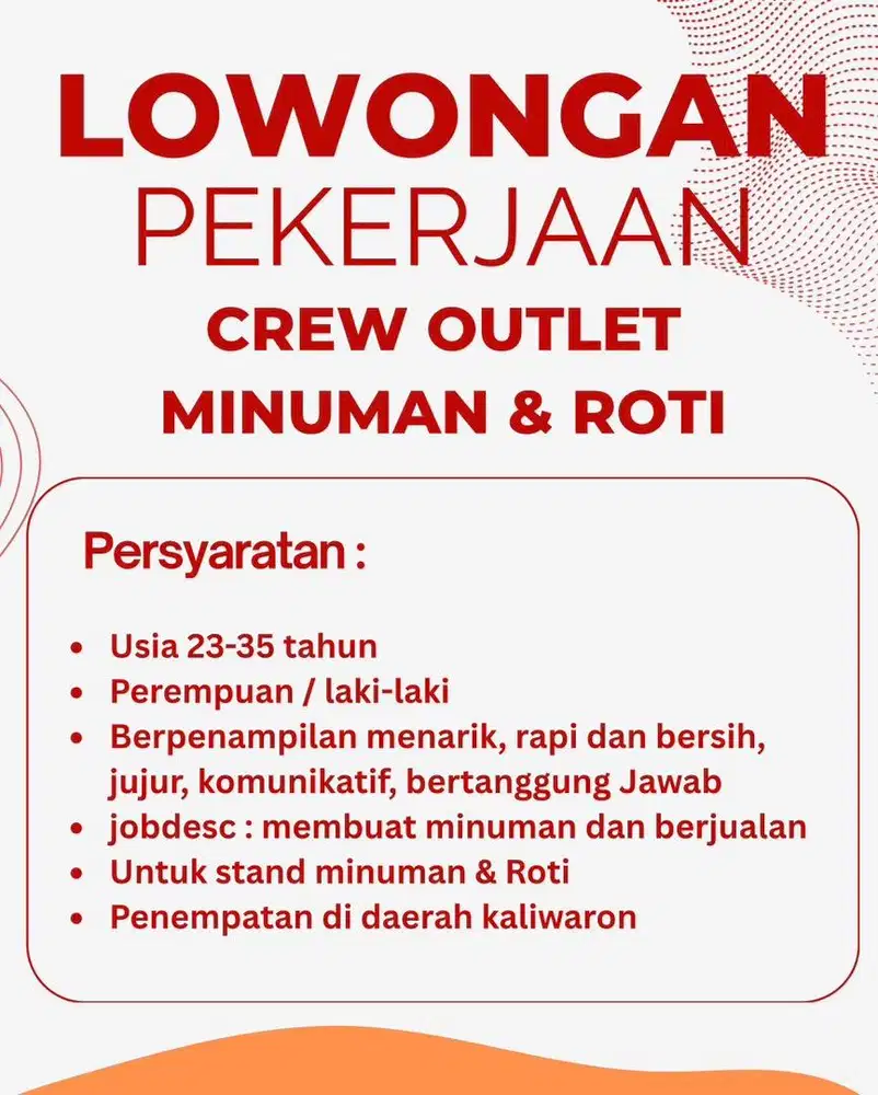 Crew outlet minuman dan roti di Waron Hospital