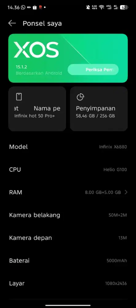 Infinix hot 50 pro plus 256 gb