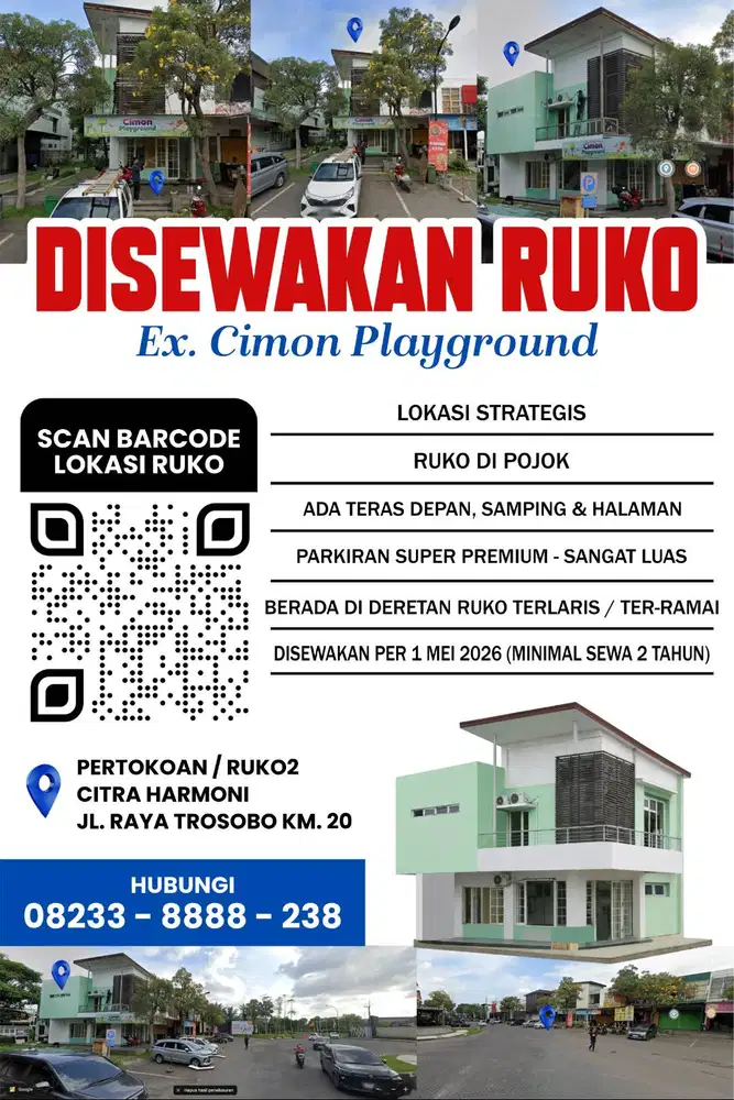 Ruko Prestisius di Kawasan Teramai Citra Harmoni