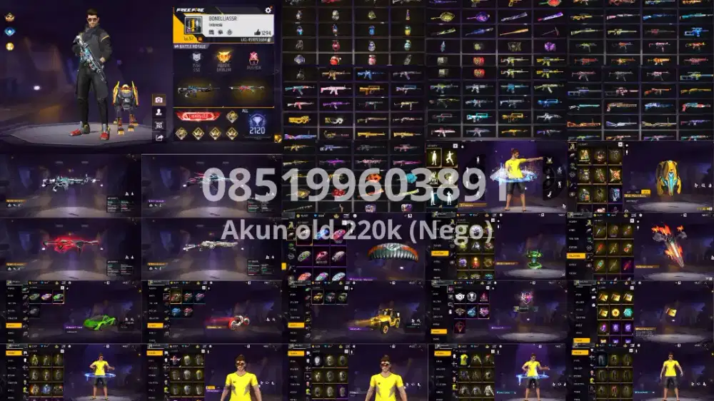 AKUN KOLEKSI ITEM FF OLD 2018/2019