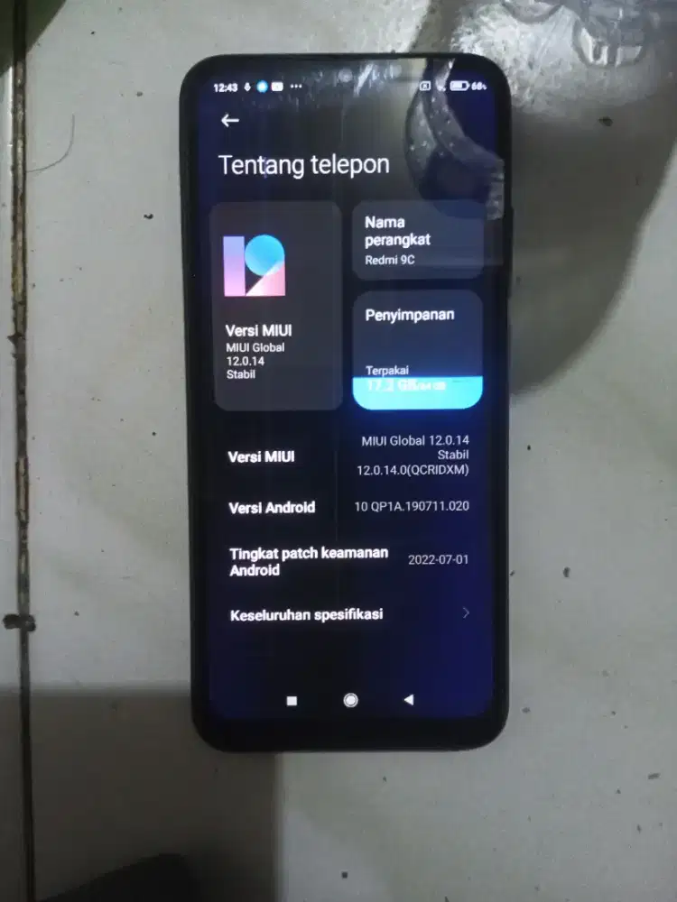 Xiaomi Redmi 9C, Ram 4 Internal 64