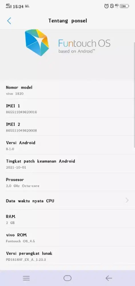 VIVO 1820 RAM 2