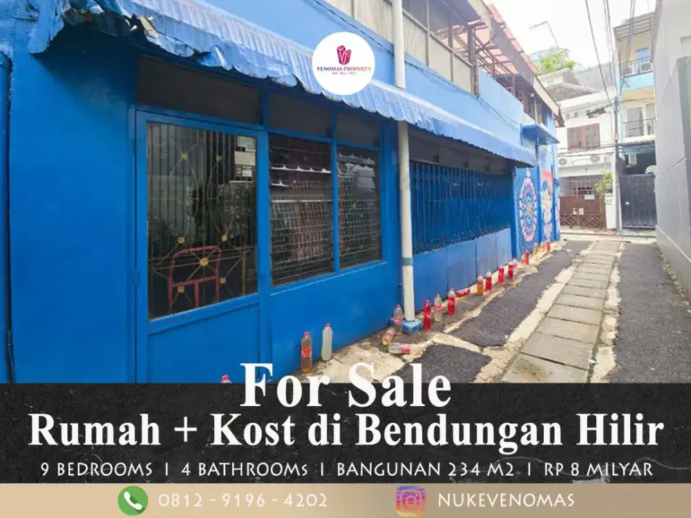 Rumah + Kost Dijual di Bendungan Hilir Jakarta Pusat Strategis