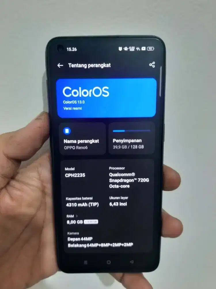 OPPO RENO 6 4G 8/128 HP+DUS RESMI