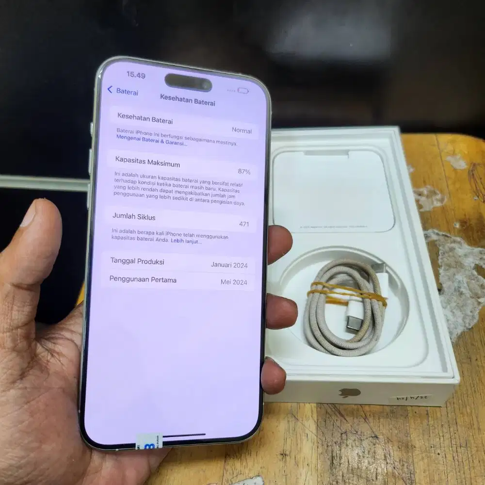 iphone 15 pro 128gb ibox lengkap ori mulus