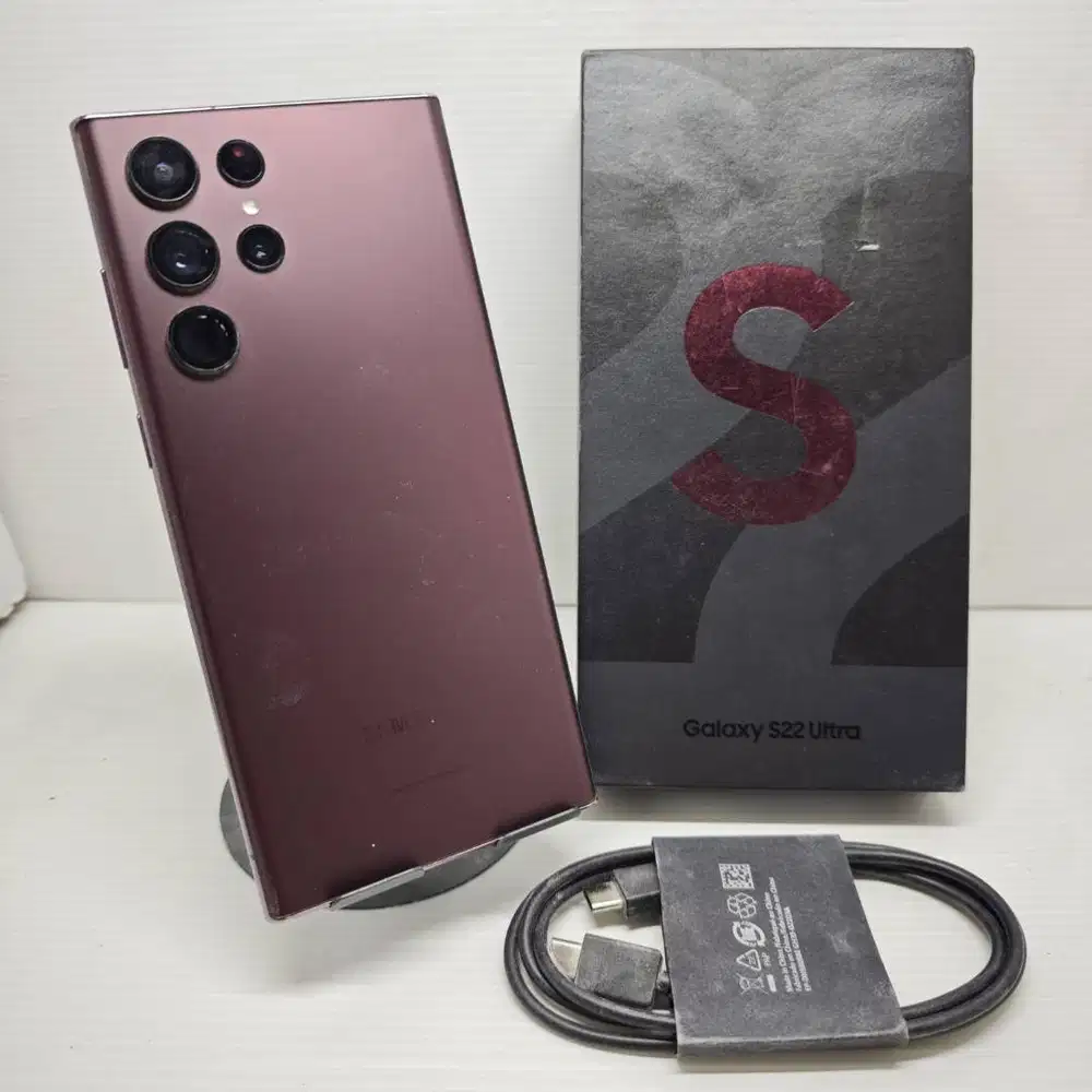 TERMURAH! RARE COLOR SAMSUNG GALAXY S22 ULTRA 5G 12/256 BURGUNDY EX SE