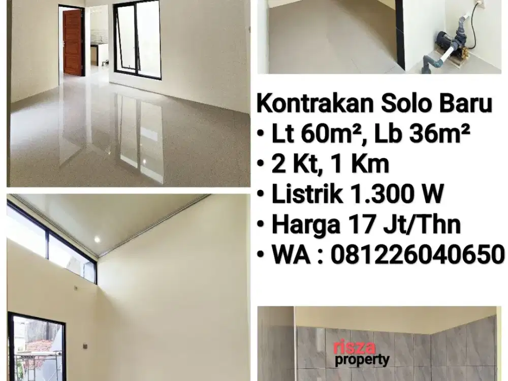 Sewa Rumah Area Solo Baru, Dekat Dr. Oen, RS Indriyanti, Pakuwon, The Park