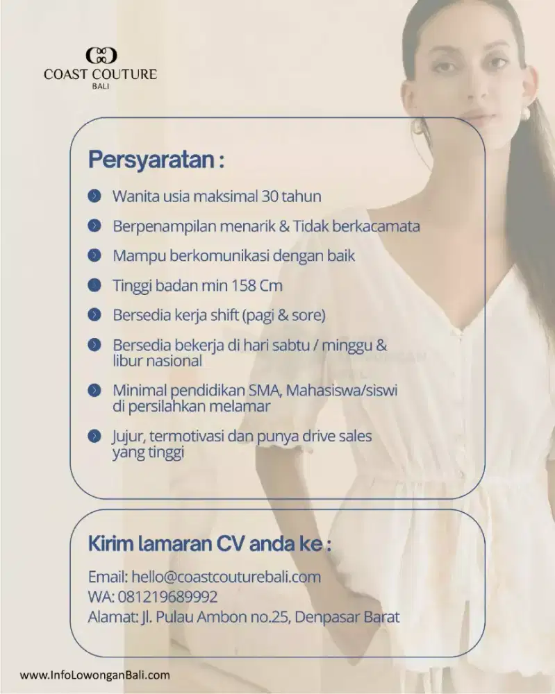 SEGERA DICARI SPG FREELANCE PENEMPATAN SOGO DM