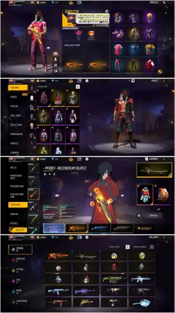 Jual akun ff aman dan terpercaya