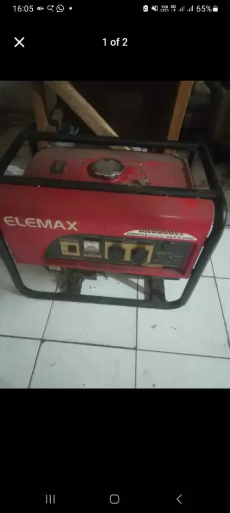 Jual mesin genset murah lagi bu merek elemax sh3900 kondisi nornal