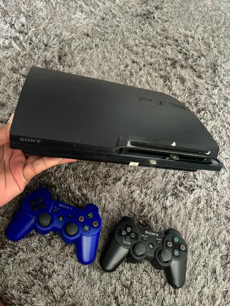 Playstation 3 Slim black 2 stik Jual Murah Semua Normal Fullset ps 3