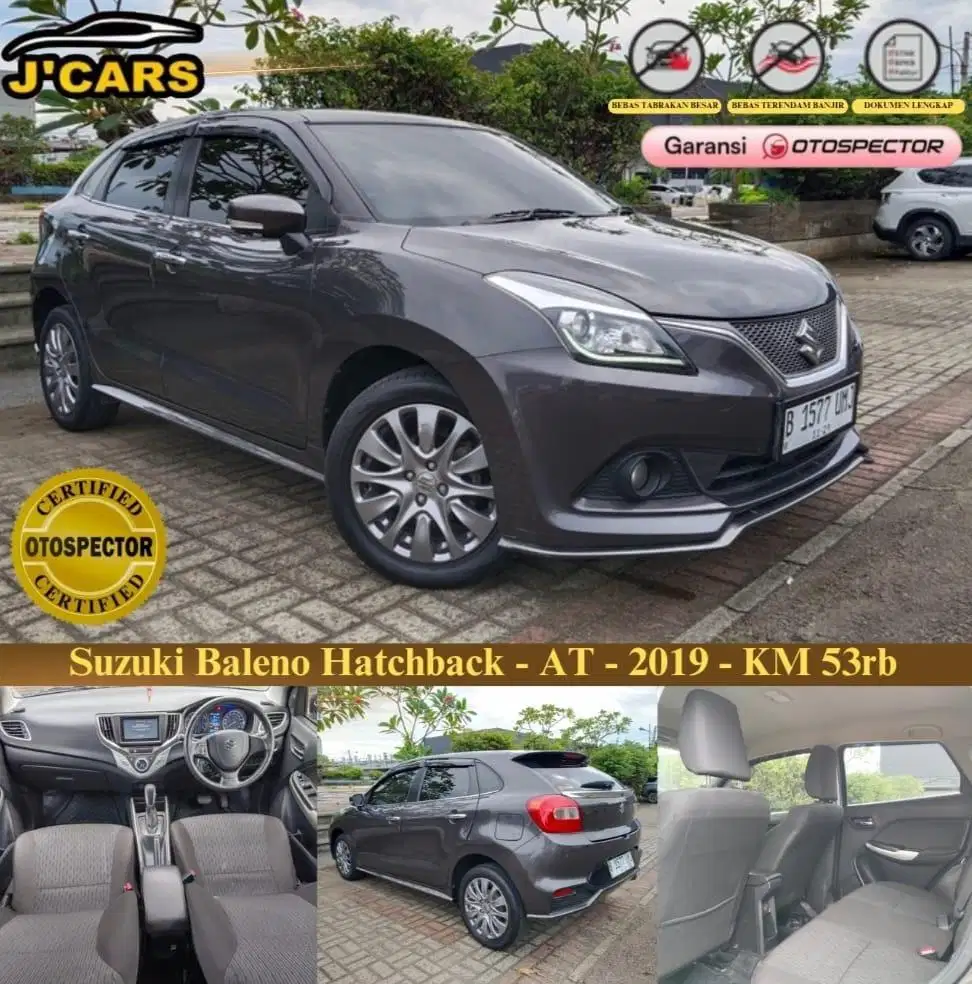 [KM 53k] Suzuki Baleno Hatchback AT 2019 Automatic Hb Ringan Murah