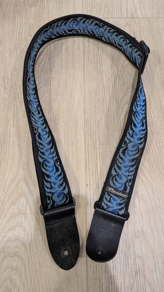 Strap Gitar Original Dunlop Blue Black Biru Hitam