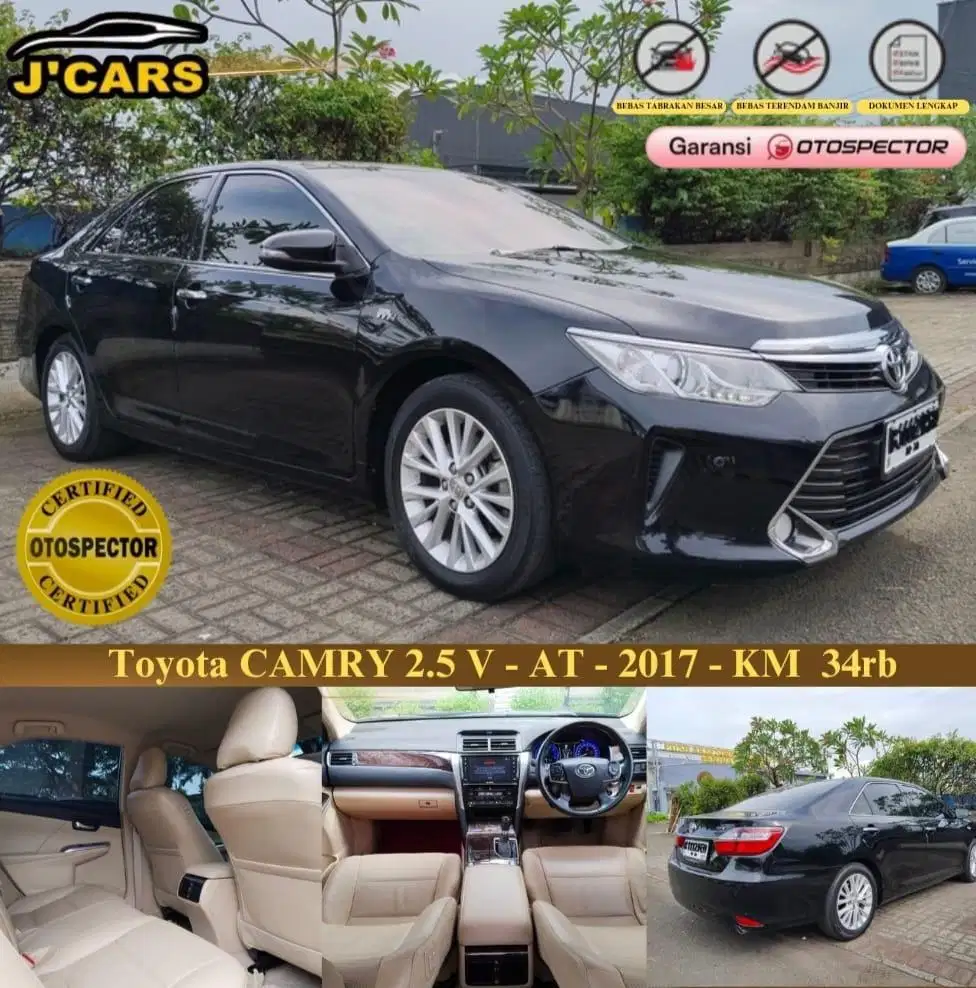 [KM 34k] Toyota Camry V AT 2017 Automatic Ringan Murah