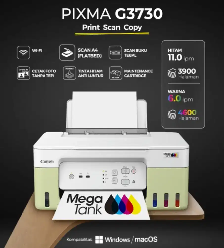 Printer Canon PIXMA G3730 New