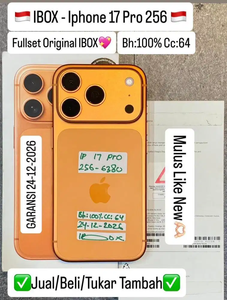 Iphone 17 Pro 256 Gb Cosmic Orange Ibox Garansi panjang