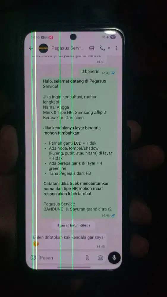 Samsung Flip 3 Fullset minus Greenline 4 garis Barter/Cari Kembalian