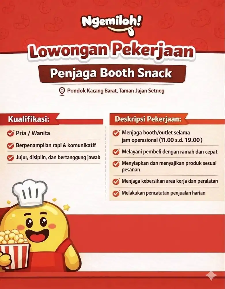 Penjaga Booth Snack (Ngemiloh)