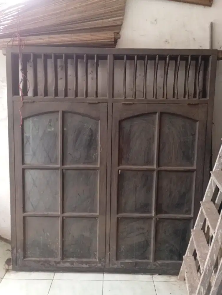 Jendela Kayu Klasik/Kusen Jendela Vintage Double Panes(Kayu Tua Solid)