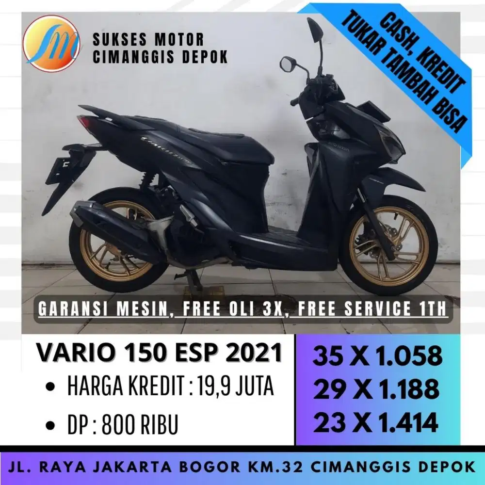 VARIO 150 ESP SPORTY 2021 HITAM MULUS DP 800 DI SUKSES MOTOR