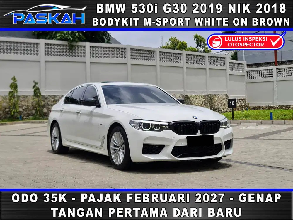 SUNROOF Bunga=5% Pajak=2027 Odo=35K GENAP BMW 530i g30 2019 NIK 2018