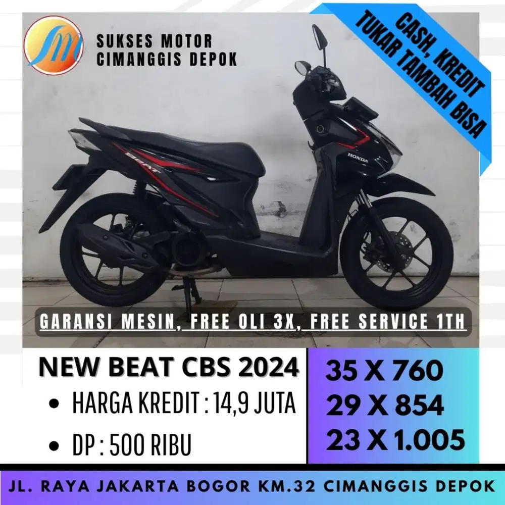 DP 500 NEW BEAT CBS 2024 PROMO SUKSES MOTOR CASHBACK UPTO 700
