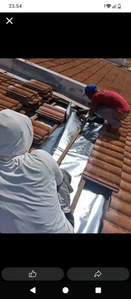 Perbaikan atap bocor talang air dak rembes