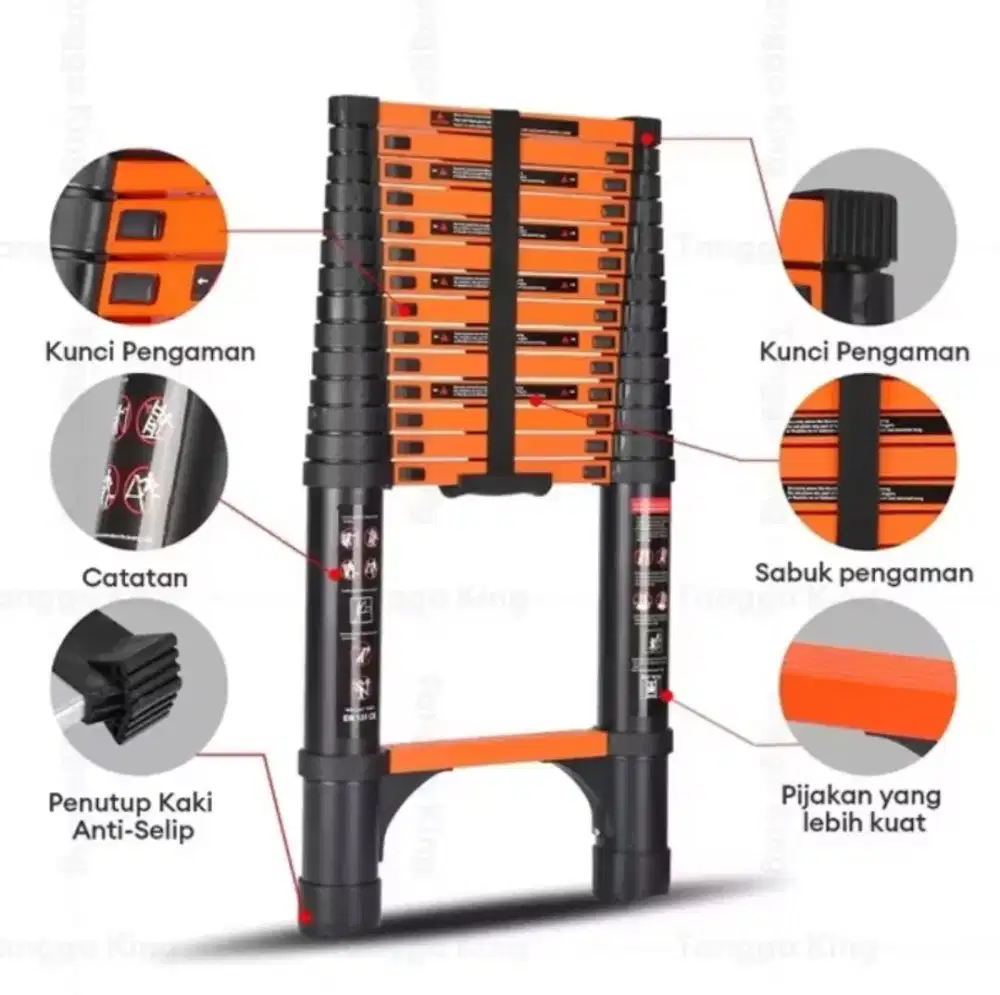 Tangga telescopic merk Realm 5.1Meter