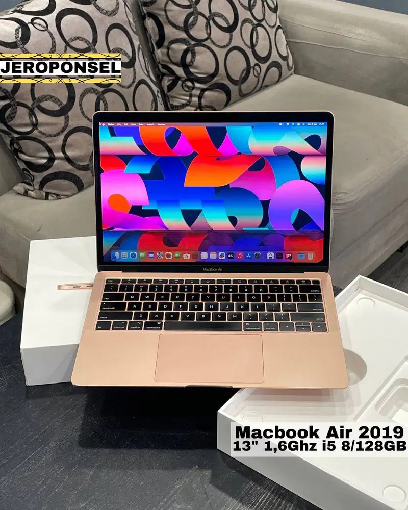 MACBOOK AIR 2019 8/128GB GOLD MULUS FULL SET ORIGINAL ADA MINUS