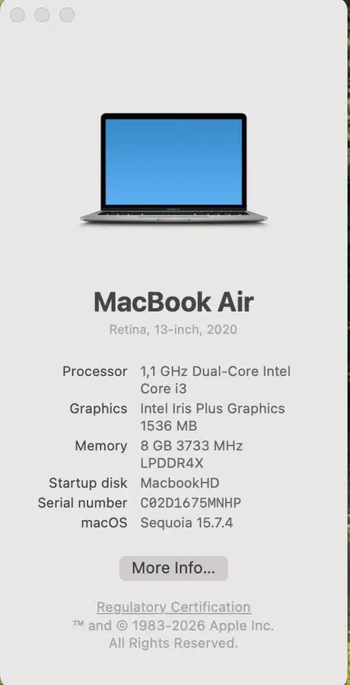 Macbook Air 2020 - Grey