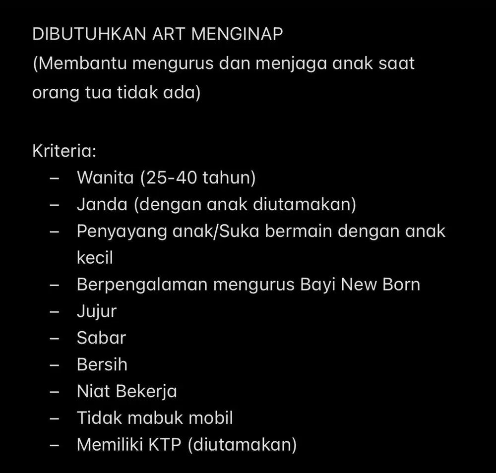 DIBUTUHKAN ART MENGINAP