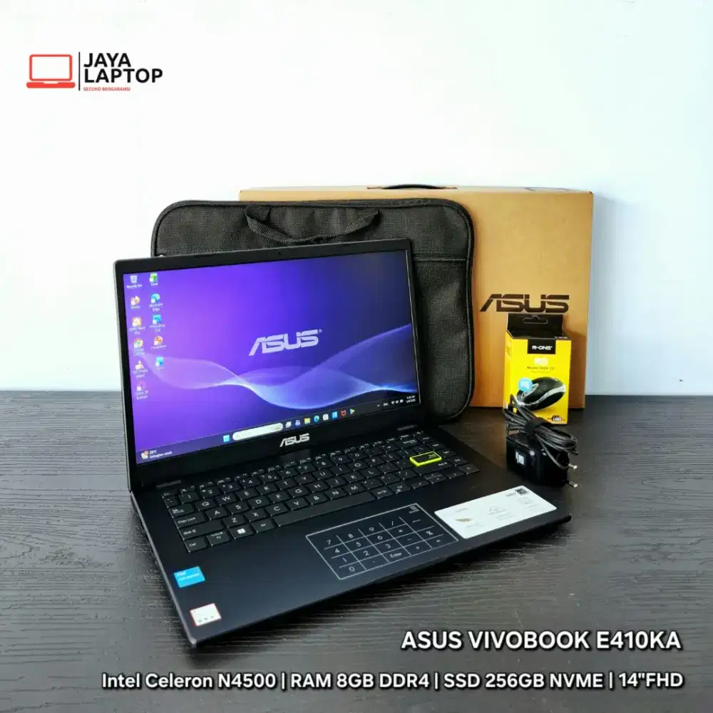 Asus Vivobook E410KA Intel N4500 RAM 8GB SSD 256GB Laptop Second Bekas
