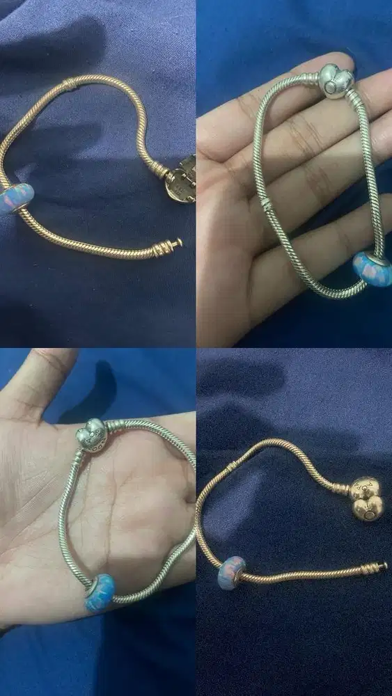 Pandora Bracelet Original S925 ALE + Blue Charm (Nego)