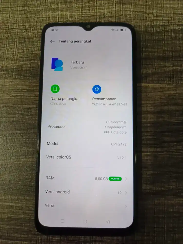 Oppo a77s 8+4/128 mulus 95%