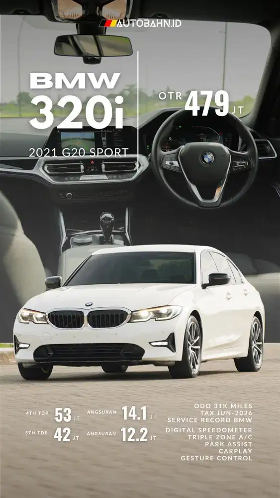 Idaman Pria! BMW 320i Sport 2021 Warranty New Model (G20)