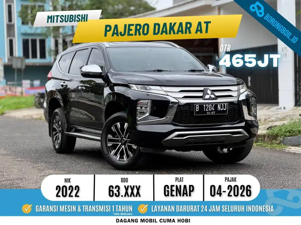 PAJAK PANJANG PAJERO DAKAR 4x2 DIESEL AT 2022 HITAM LOW KM FULLSET
