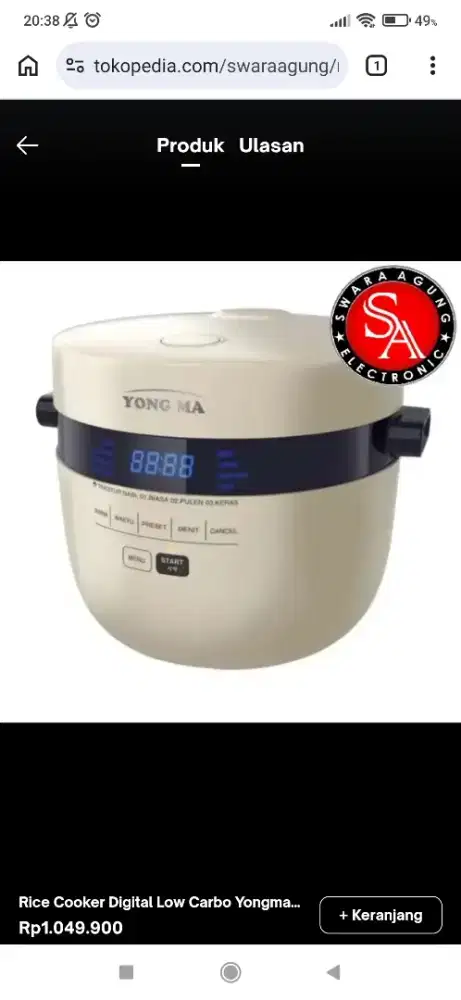 Jual magic com low karbo yong ma