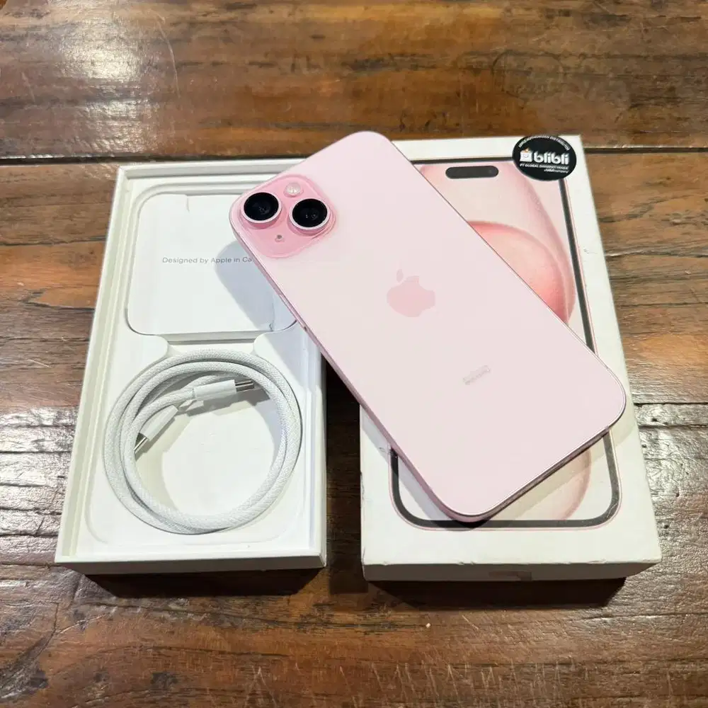 iPhone 15 128GB Pink Fullset Original Garansi Resmi iBox 10 Bulan lagi