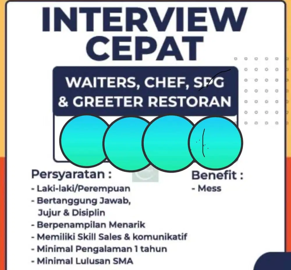 Dibutuhkan Staff di bidang FnB