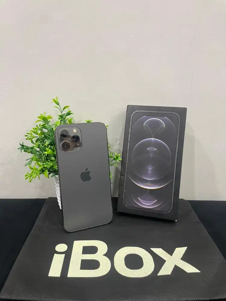 IPhone 12 ProMax 256GB iBox Graphite mulus Fullset Ori BH 100% Permane